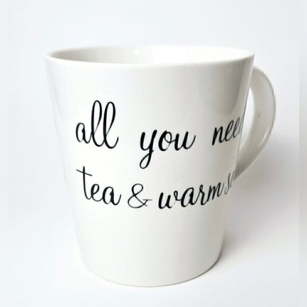 Indigo “All You Need Is Tea & Warm Socks” Cozy Ceramic Mug